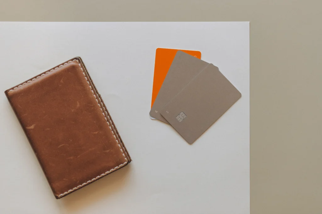 Wallet and credit cards for financial management